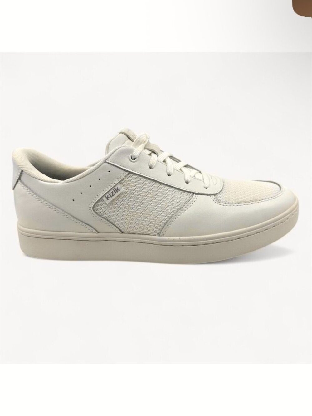 Men's 12 Kizik Oslo Hands-Free Sneakers White Leather Mesh Athletic Shoes